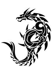 トライバルドラゴン。 ステッカーのデザイン。龍のデザイン。