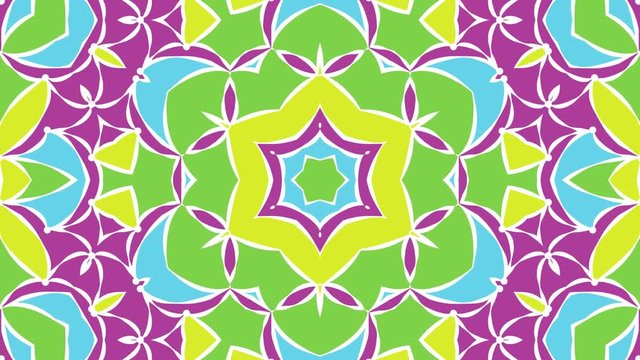 Colorful looping kaleidoscope sequence. Abstract motion graphics background