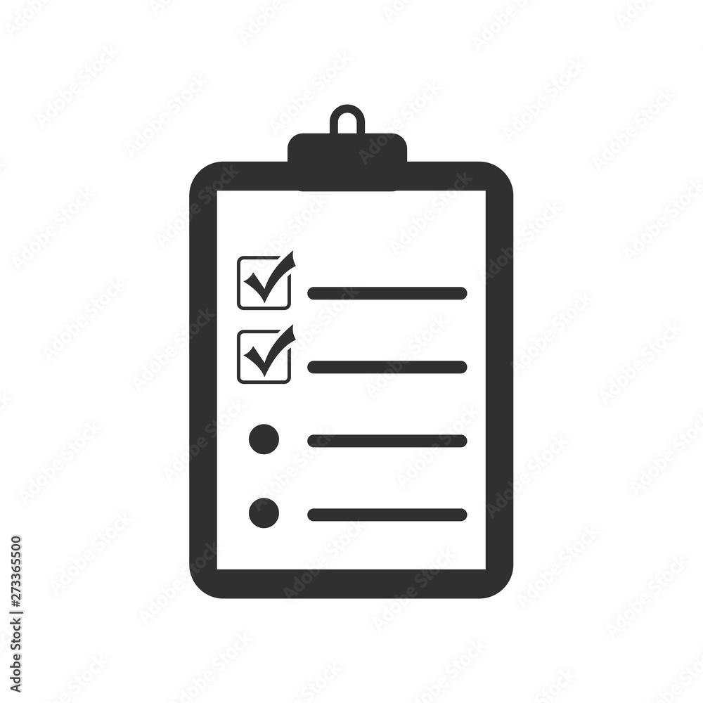 Fototapete check list icon vector illustration. one of set web icons. document with check mark symbol. chek mar