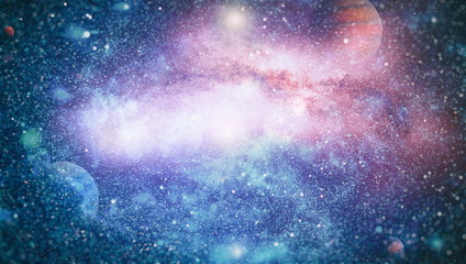 planets, stars and galaxies in outer space showing the beauty of space exploration. Elements...