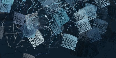 Artistic sketch backdrop material. Abstract geometric pattern. Chaos and random. Modern art drawing painting. 2d illustration. Digital texture wallpaper.