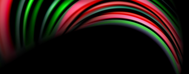 Fluid color waves with light effects, vector abstract background