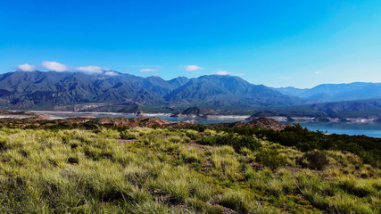 landscape with mountains and clouds