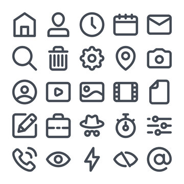 Basic User Interface vector bold line icons.