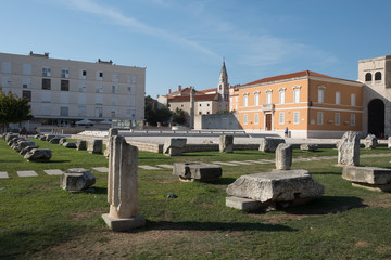 Fototapeta na wymiar Roman forum in Zadar, Croatia