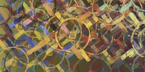 Artistic sketch backdrop material. Abstract geometric pattern. Chaos and random. Modern art drawing painting. 2d illustration. Digital texture wallpaper. 