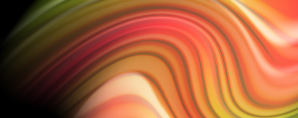 Modern rainbow liquid color flow colorful poster. Wave Liquid shape in black color background. Abstract composition