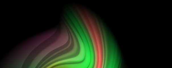 Fluid liquid color wave lines, glowing colorful light effect, abstract composition template. Geometric technology abstract pattern. Movement concept