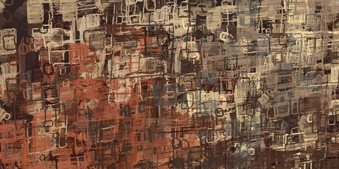 Fototapeta premium Artistic sketch backdrop material. Abstract geometric pattern. Chaos and random. Modern art drawing painting. 2d illustration. Digital texture wallpaper. 