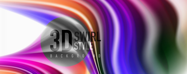 Color flowing waves, liquid conceptual abstract background