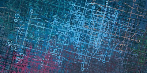 Artistic sketch backdrop material. Abstract geometric pattern. Chaos and random. Modern art drawing painting. 2d illustration. Digital texture wallpaper. 