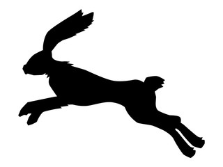 silhouette of jumping hare © Perysty