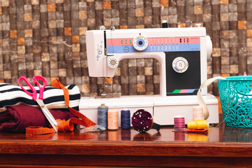 Designer work place sewing machine in office