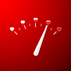 Love meter. Valentines Day card element in simple flat style. Vector illustration