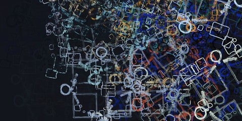 Artistic sketch backdrop material. Abstract geometric pattern. Chaos and random. Modern art drawing painting. 2d illustration. Digital texture wallpaper. 