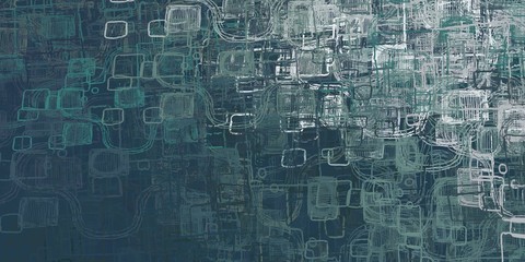 Artistic sketch backdrop material. Abstract geometric pattern. Chaos and random. Modern art drawing painting. 2d illustration. Digital texture wallpaper. 