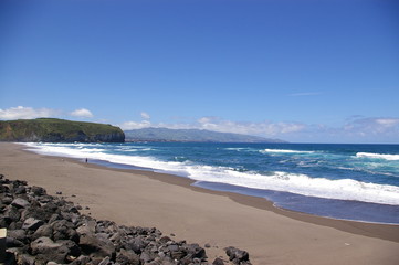 Sandy beach in the Azores