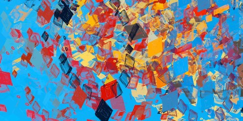 Artistic sketch backdrop material. Abstract geometric pattern. Chaos and random. Modern art drawing painting. 2d illustration. Digital texture wallpaper. 