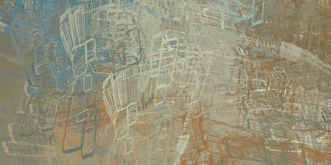 Artistic sketch backdrop material. Abstract geometric pattern. Chaos and random. Modern art drawing painting. 2d illustration. Digital texture wallpaper. 