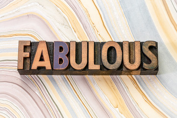 fabulous word in wood type