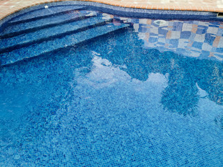 pool with water in motion purifying water