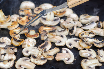cooking on the plate mushrooms, makes the food flavors unique.
