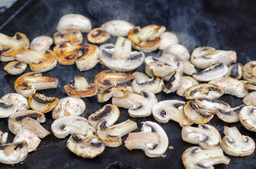 cooking on the plate mushrooms, makes the food flavors unique.