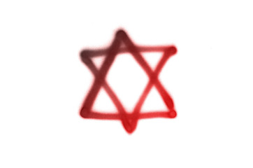 Fototapeta premium Graffiti star of David sprayed on white isolated background