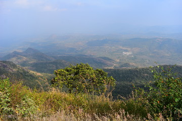 Naklejka premium View of Cumbam Valley from Meghamalai Hills in Tamil Nadu