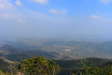 Fototapeta premium View of Cumbam Valley from Meghamalai Hills in Tamil Nadu