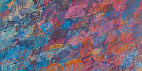 Artistic sketch backdrop material. Abstract geometric pattern. Chaos and random. Modern art drawing painting. 2d illustration. Digital texture wallpaper. 