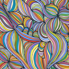 Vector coloring pattern, curved lines, black and white grunge background