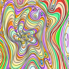 Vector coloring pattern, curved lines, black and white grunge background