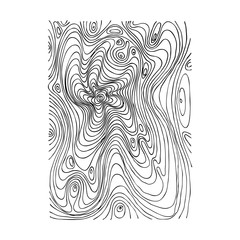 Vector coloring pattern, curved lines, black and white grunge background