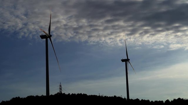Wind power plant generating electricity