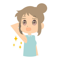 ワキがきれいな女性のイラスト