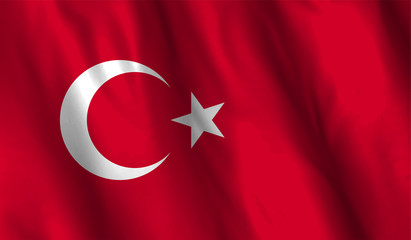 Turkey flag waving illustration. design