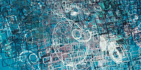 Modern artwork. 2d illustration. Digital painting. 