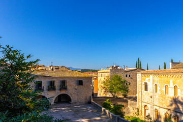 Fototapeta premium Sant Pere de Galligants city views of Girona
