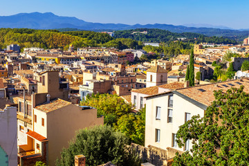 Cityscape, view of Girona, Catalonia, Spain