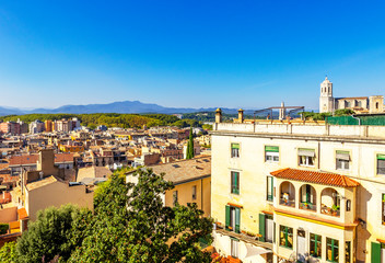 Obraz premium Cityscape, view of Girona, Catalonia, Spain