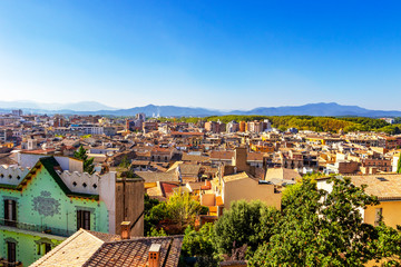 Cityscape, view of Girona, Catalonia, Spain