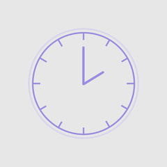 Vector Illustration. Europe And American Time. Analog Wall Clock With: 2:00 Or 14:00; 2:00 am Or 2:00 pm. The Gray Dial Without Numbers On The White Background. Shedule For Business Or Education