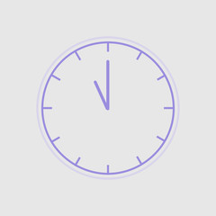 Vector Illustration. Europe And American Time. Analog Wall Clock With: 11:00 Or 23:00; 11:00 am Or 11:00 pm. The Gray Dial Without Numbers On The White Background. Shedule For Business Or Education