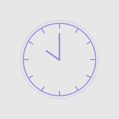 Vector Illustration. Europe And American Time. Analog Wall Clock With: 10:00 Or 22:00; 10:00 am Or 10:00 pm. The Gray Dial Without Numbers On The White Background. Shedule For Business Or Education