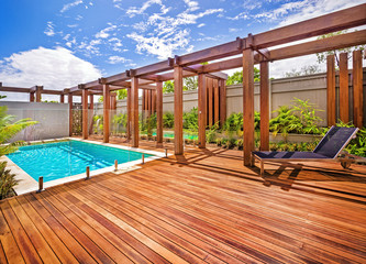 A relaxing pool area
