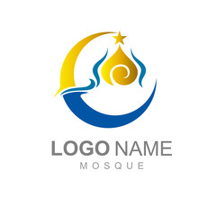 mosque logo with attractive and luxurious look, logo ready to use