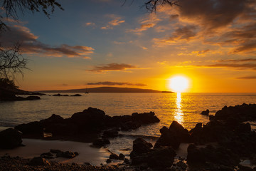 Sunset at Makena Bay, Maui, Hawaii, USA