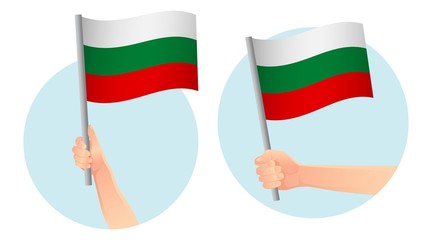 Bulgaria flag in hand icon