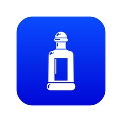 Square bottle icon blue vector isolated on white background